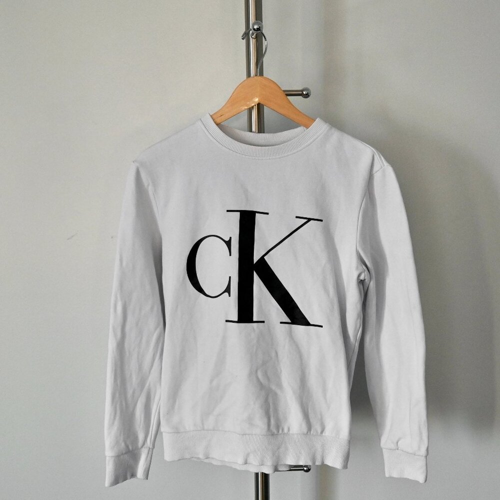 CALVIN KLEIN - White Crew Sweater - Men's XS